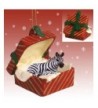 Zebra Red Gift Christmas Ornament