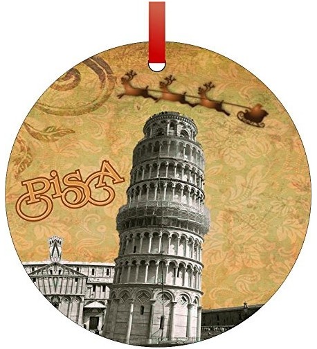 Pisa Tuscany Central Italy Double Sided Aluminum Christmas Ornament