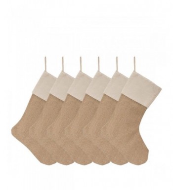 KOMIWOO Burlap Christmas Stockings Decorations