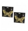Christmas Decorations Pair Gold Butterfly