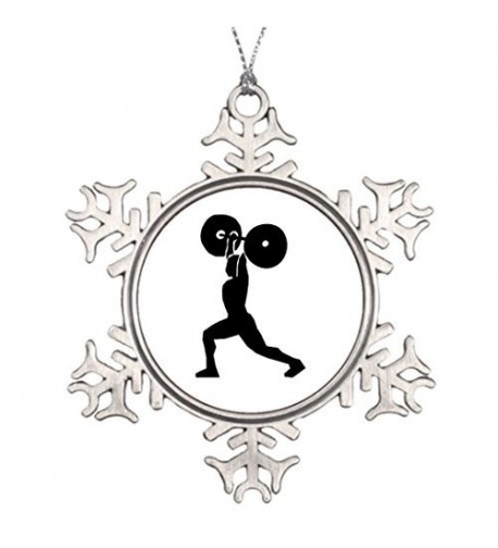 Metal Ornaments Decoration Weightlifting Snowflake