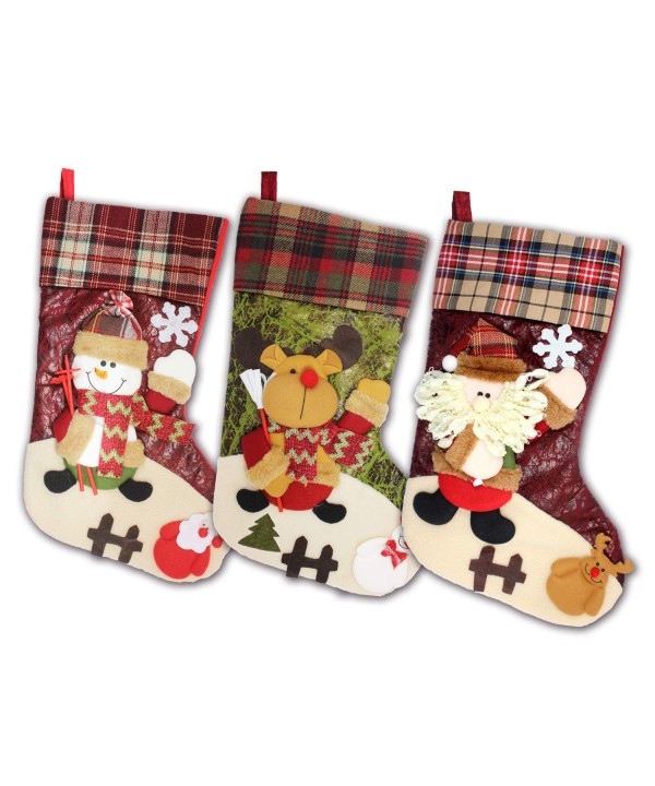 Christmas Stockings Hanging Reindeer Snowman