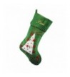 GiftsForYouNow Embroidered Green Christmas Stocking