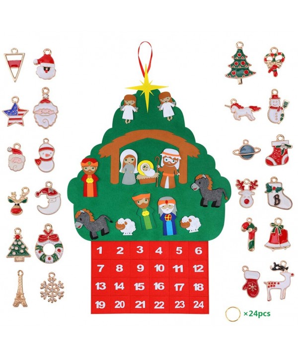 Christmas Calendar Pockets Ornaments Detachable