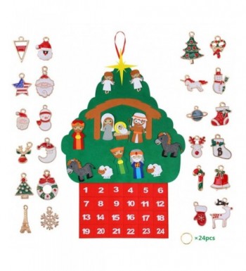 Christmas Calendar Pockets Ornaments Detachable