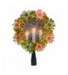 Tinsel Wreath Candles Christmas Topper