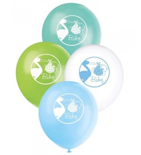 Latex Blue Stork Shower Balloons