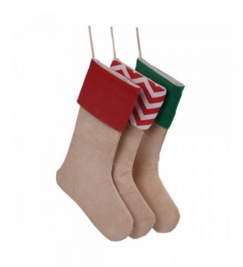 Set Christmas Burlap Stockings Decor