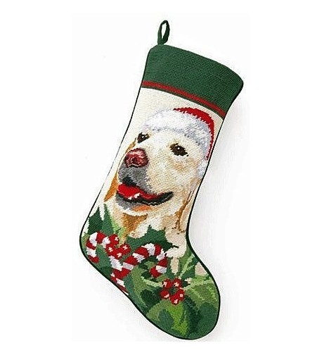 Peking Handicraft Retriever Needlepoint Christmas