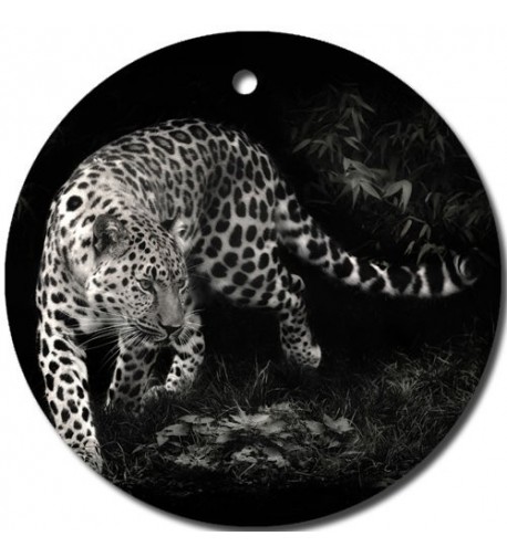 Leopard Ornament round porcelain Christmas