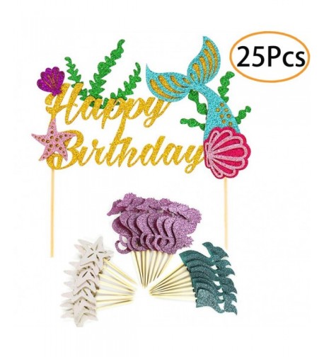 Mermaid Supplies Decorations Cupcake Birthday