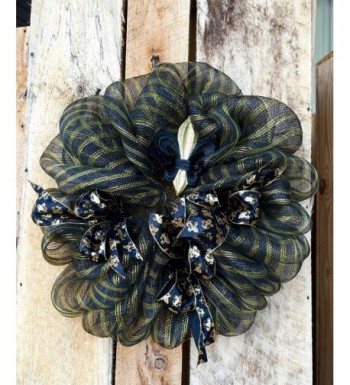 Orleans Door Wreath Saints Black