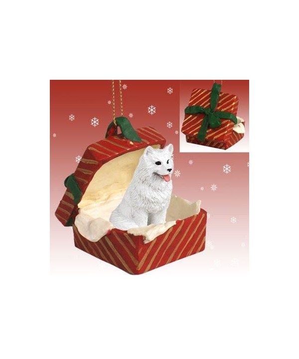 Samoyed Red Gift Christmas Ornament