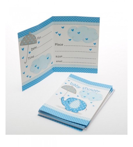 Blue Elephant Baby Shower Invitations