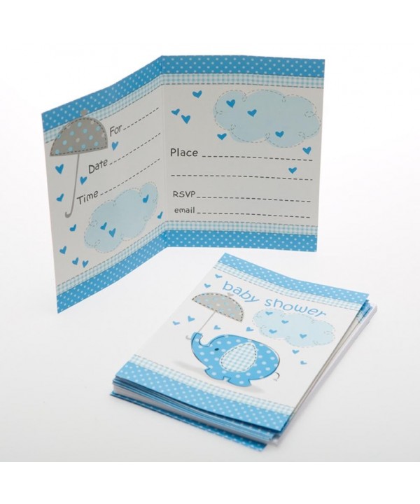 Blue Elephant Baby Shower Invitations