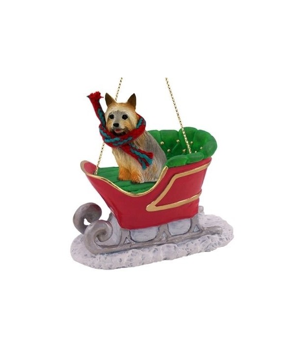 Silky Terrier Sleigh Christmas Ornament