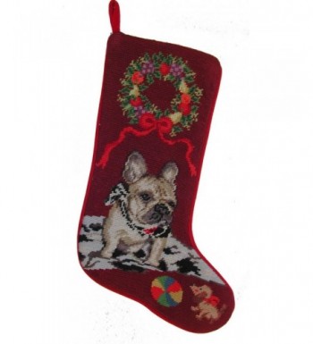 French Bulldog Needlepoint Christmas Stocking