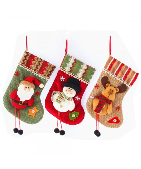 Rustic Christmas Decorations Christmas Stockings Set of 3 - Fireplace ...