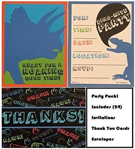 Dinosaur Invitations Cards envelopes Postcard