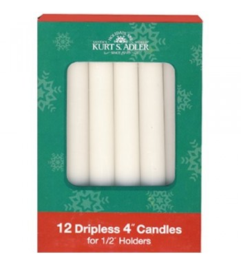 White Dripless Candles Kurt Adler