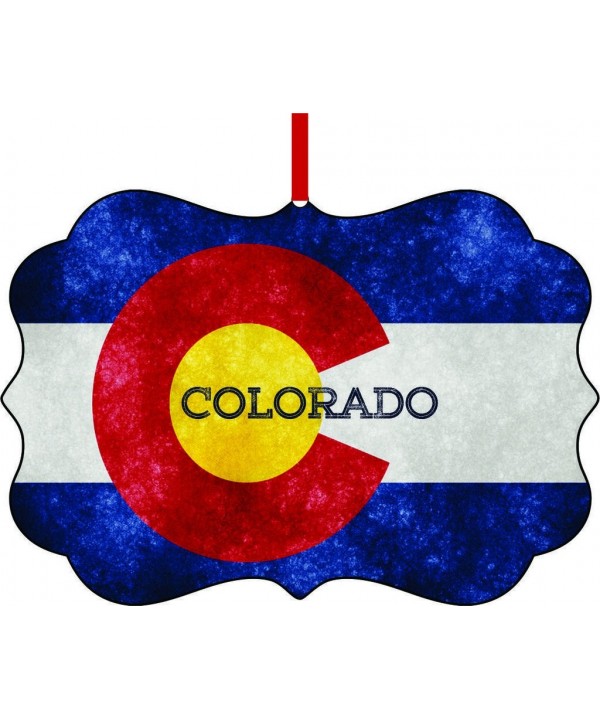 Colorado Flag TM Double Sided Aluminum Ornament