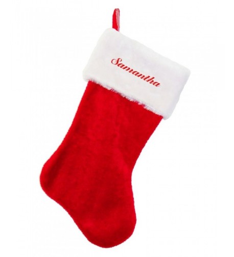 Samantha Embroidered Plush Christmas Stocking