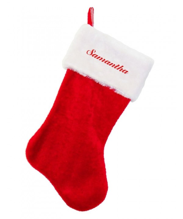 Samantha Embroidered Plush Christmas Stocking