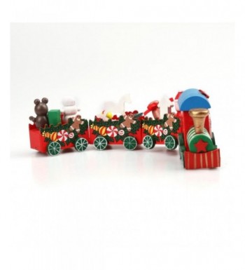 Christmas Decorations Train - 4 Pieces Wood Christmas Xmas Train ...