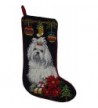 Maltese Christmas Stocking Hand Stiched Needlpoint