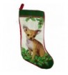 Tan Chihuahua Needlepoint Christmas Stocking
