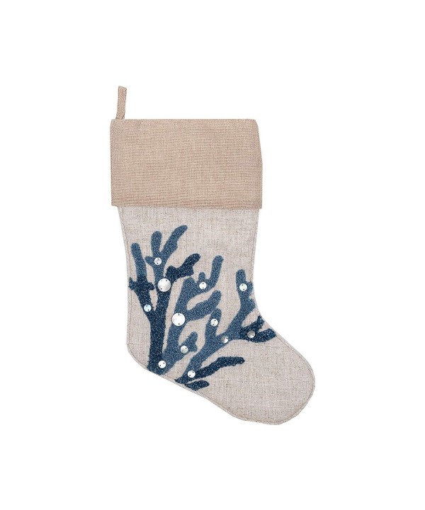 Home Indigo Christmas Coastal Stocking