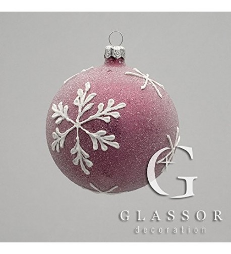 Frosted purple snowflakes Christmas ornament