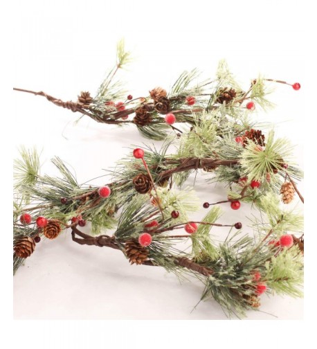Garland Mixture Burgundy Frosted Pinecones