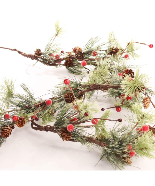 Garland Mixture Burgundy Frosted Pinecones
