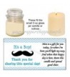 Personalized Mustache Shower Candle Labels