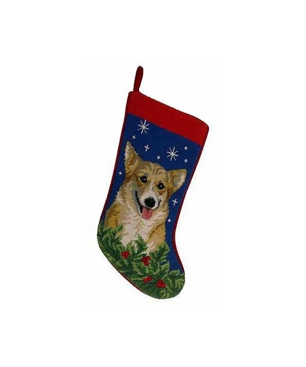 Corgi Christmas Stocking Hand Stiched Needlpoint