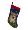 Corgi Christmas Stocking Hand Stiched Needlpoint