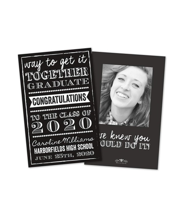 Black White Personalized Graduation Announcement