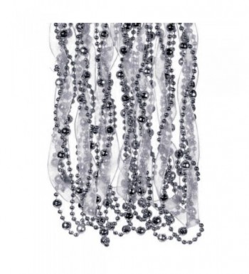 Silver Beaded Ribbon Garland Long