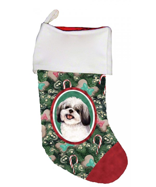 Shih Tzu Black White Christmas