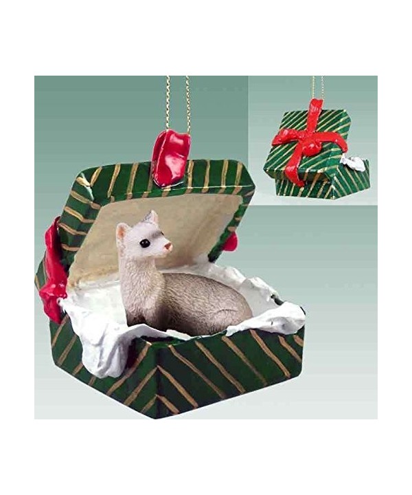 Ferret Gift Box Christmas Ornament