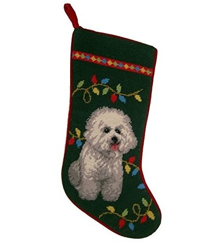 Holiday Lights Needlepoint Christmas Stocking