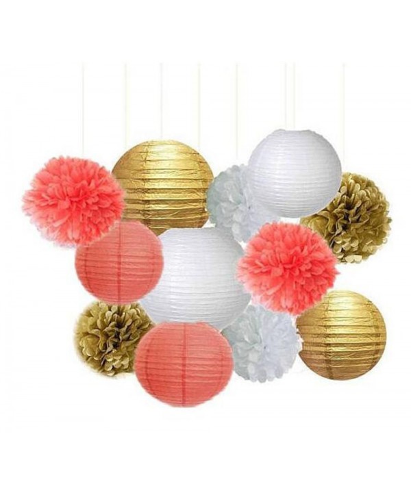 12pcs Mixed Coral Tissue Lantern