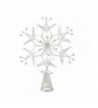 Glittered Silver Snowflake Treetop Decoration