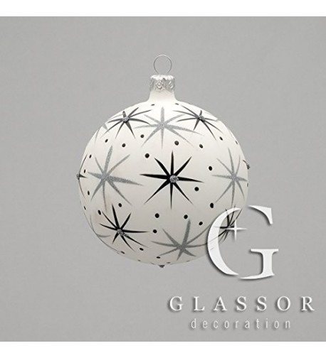 White star ball Christmas ornament