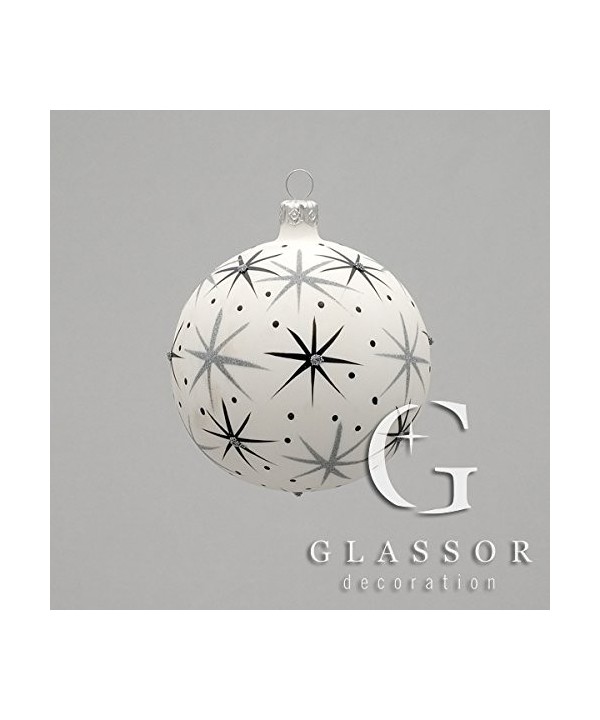 White star ball Christmas ornament