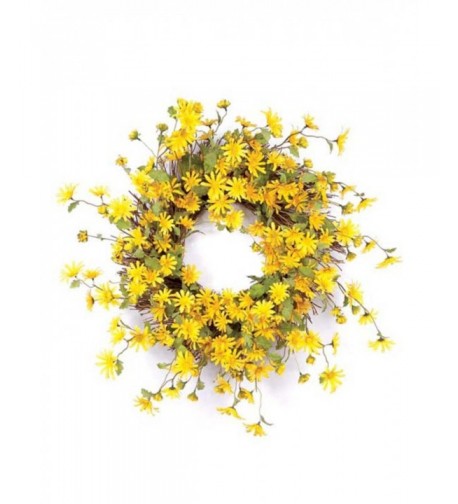 Melrose International Yellow Wreath 23 Inch