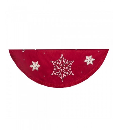 Kurt Adler Snowflake Embroidered Pleated