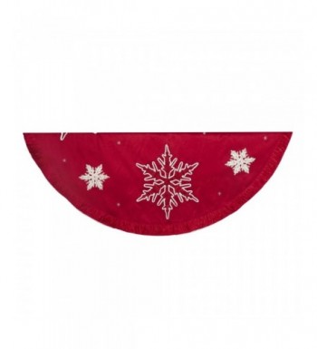 Kurt Adler Snowflake Embroidered Pleated