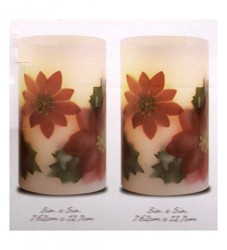 Christmas Poinsettia Real Flameless Candles